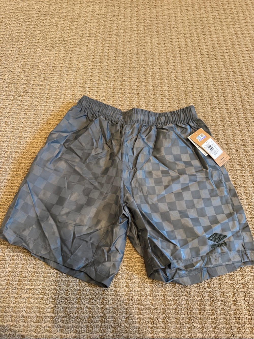 Umbro Men's Gray Checkerboard Training Shorts